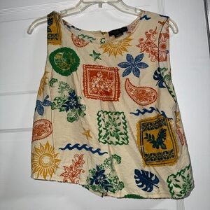 Rachel Zoe Multicolor Patterned Tank Top